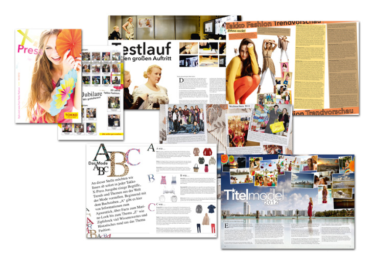 TAKKO X-PRESS Frühjahr 2012 Layout, Konzeptentwicklung und Art Direktion der Mitarbeiterzeitung.