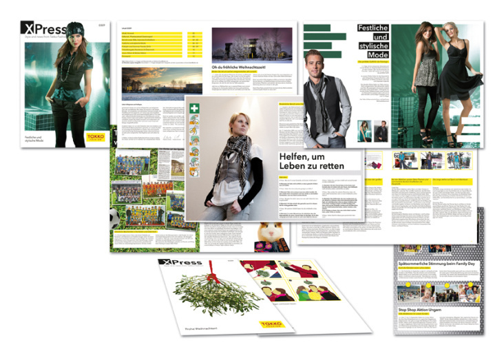 TAKKO X-PRESS 01/2010 Layout, Konzeptentwicklung und Art Direktion der Mitarbeiterzeitung.