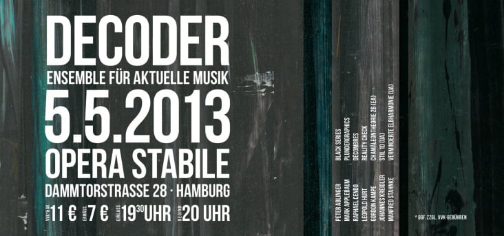 Flyer für Decoder Ensemble (Vorderseite)