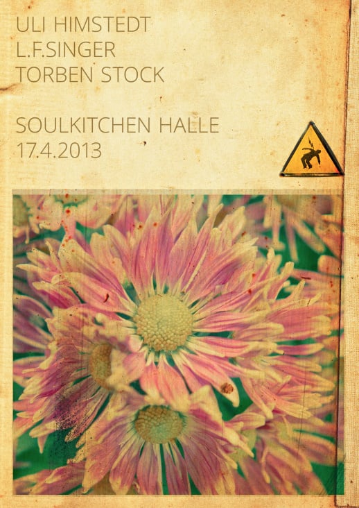 Poster für Konzert von Uli Himstedt, l.f.singer und Torben Stock