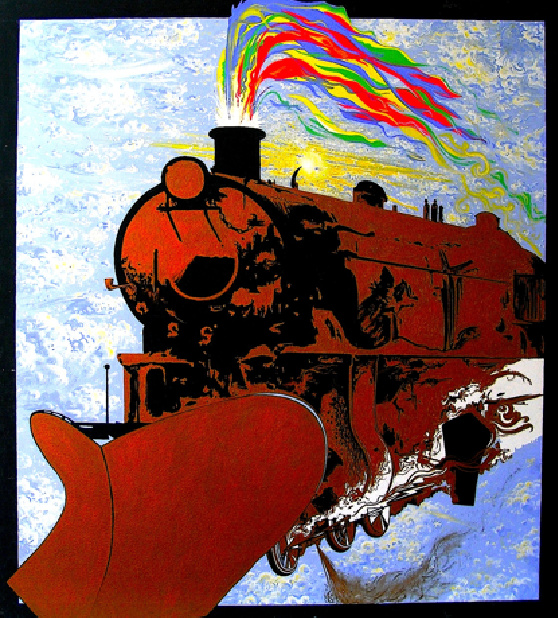 Golden Locomotiv 1997, Oil Painting, Concept Art, Fathers-Fantasy.com, Husni Lagot -Artist