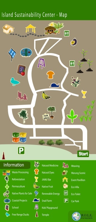 Karte des Island Sustainability Centers in Bali