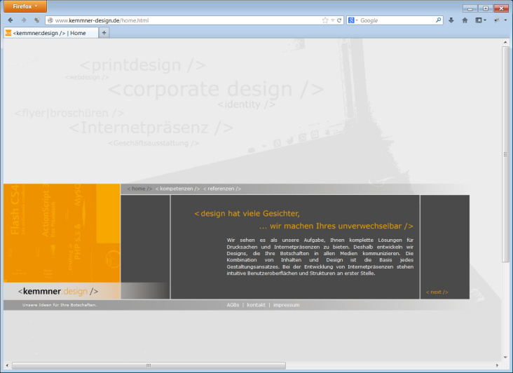 Website <kemmner:design /> | Startseite