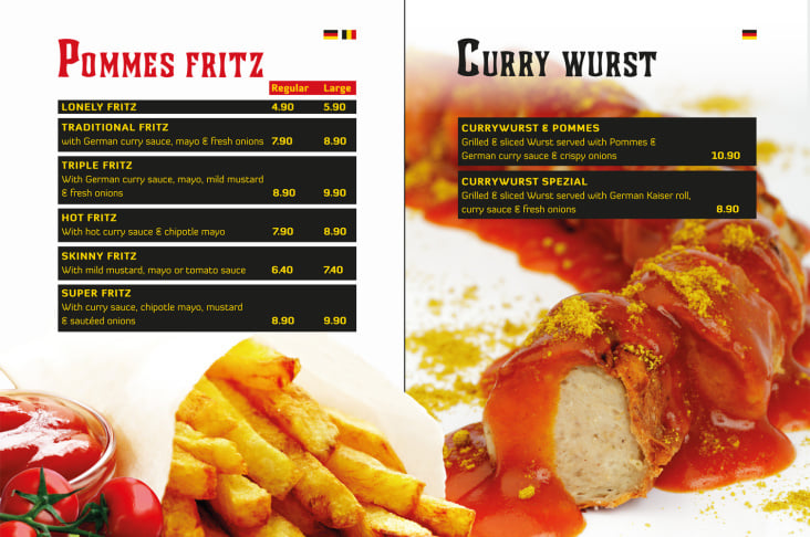 Menu-Board, German Fast Food