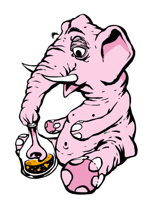 Mampfred der Mampe Elefant – Mampe trinkend | digital drawing
