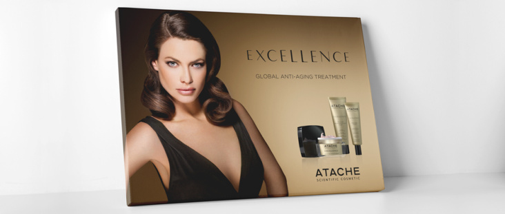 Display de la línea EXCELLENCE desarrollado para la firma de cosmética internacional ATACHE s.a.