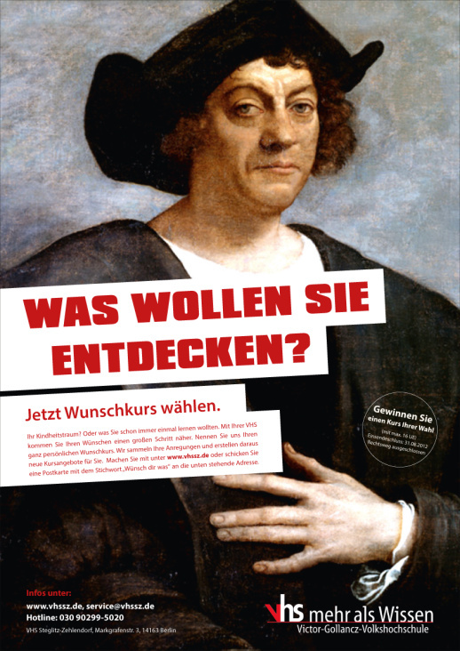 Plakat für die Victor-Gollancz-Volkshochschule Berlin