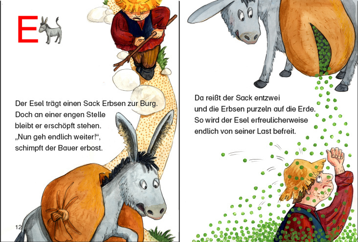 AbC-Buch, E wie Esel und Erbsen