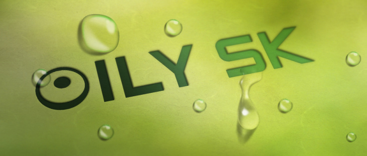 Diseño de logotipo de la línea OILY SK para la firma de cosmética internacional ATACHE s.a.