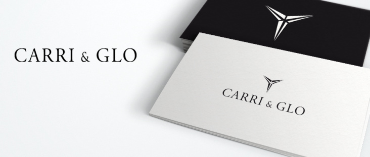 Diseño de logotipo y papelería comercial de la firma CARRI & GLO.