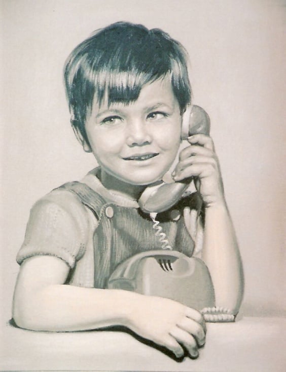 Kinderportrait nach einer Fotovorlage der 60-en Jahre, 42×30cm, Privatbesitz