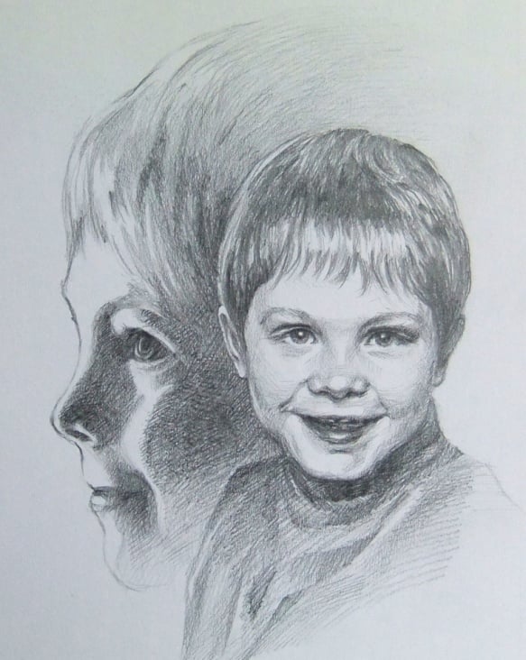Porträt, Bleistift auf Papier