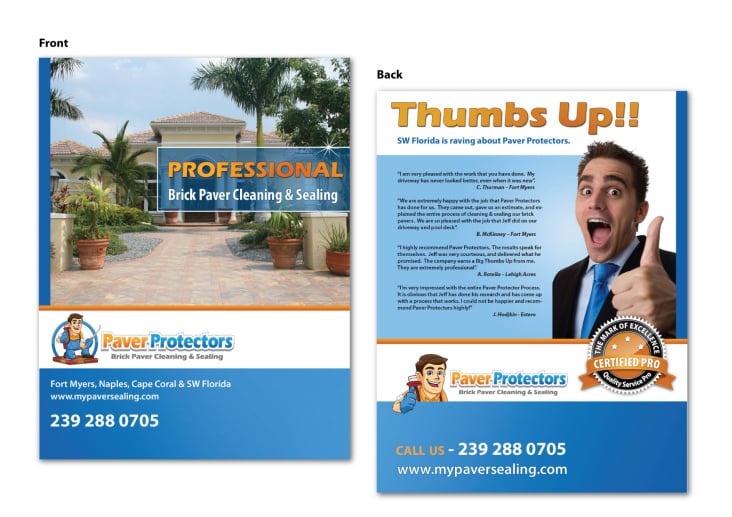 Paver Protector Brochure – Startseite und ltzte Seite