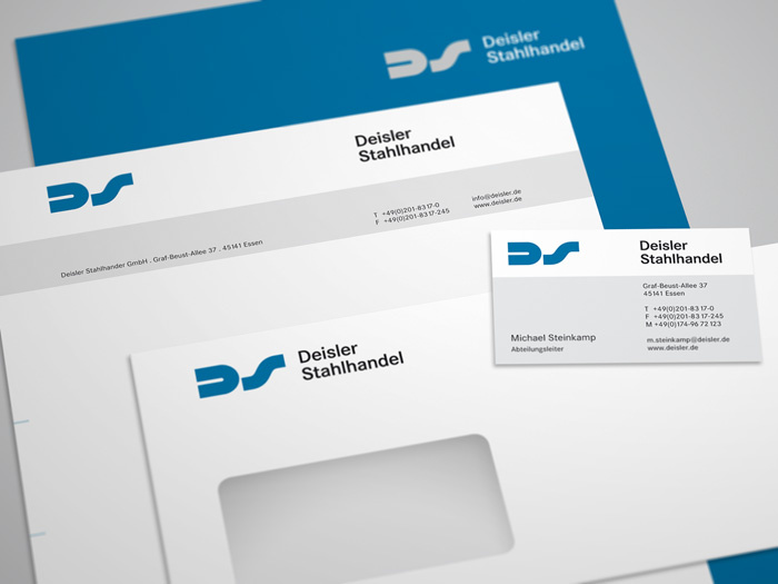 Geschäftsausstattung: Briefbogen, Visitenkarte und Briefumschlag – Grafik-Design / Köln, Düsseldorf, Bergisch Gladbach