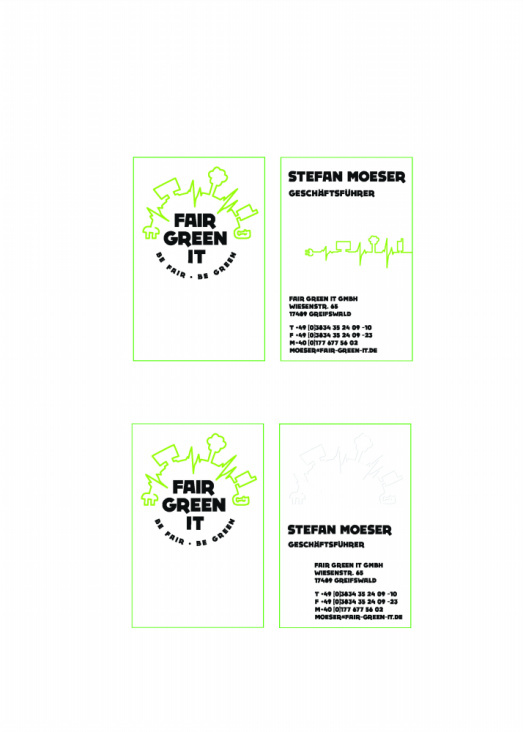 Corporate Design für Fair Green IT Visitenkarten