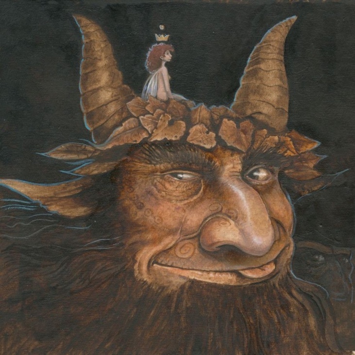 Jenny and the King of Trolls  Gouache on paper