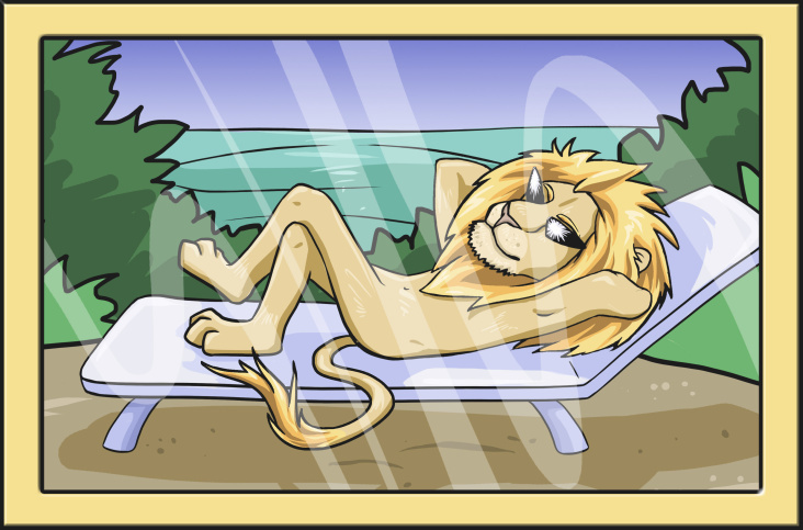 Der Löwe Lio sonnt sich gerne und braucht darum eine Terrasse.