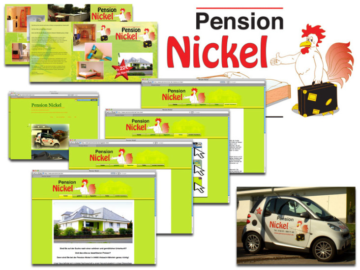 Pension Nickel – Webauftritt und Drucksachen