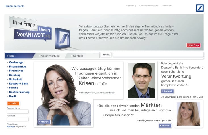 Slogan und Stratgieprojekt: Deutsche Bank