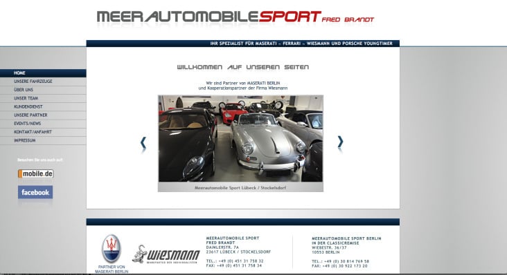 Meerautomobile | Design & Realisierung Website