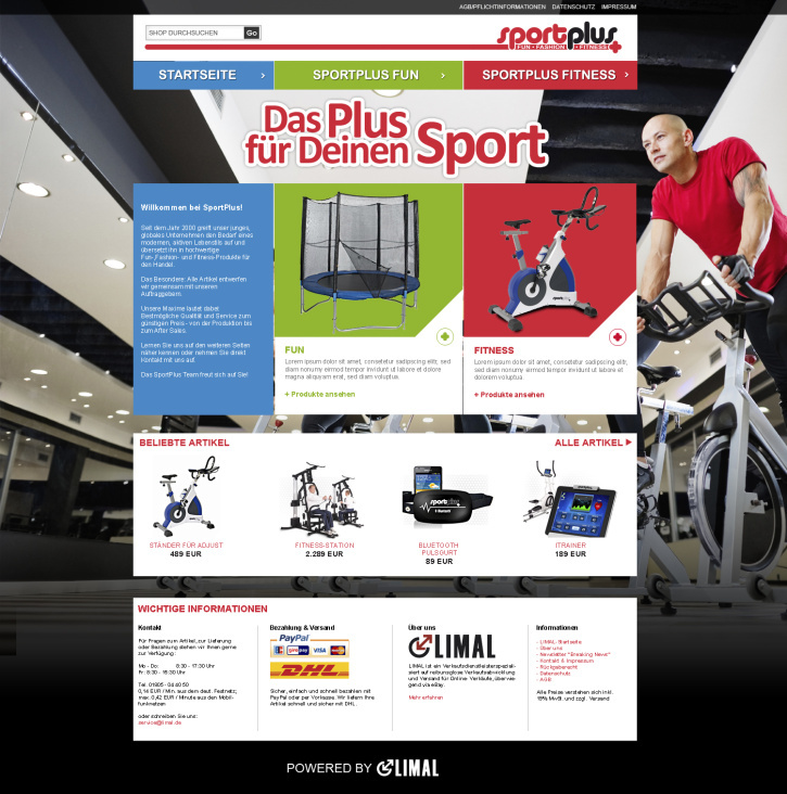 SportPlus | Designadaption & Realisierung eBay Shop