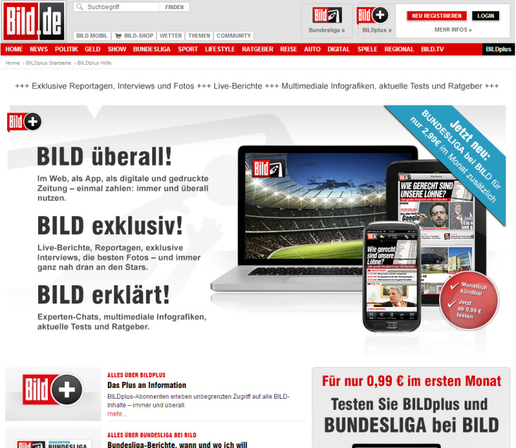 Bild+: Paywall Texte, Infotexte