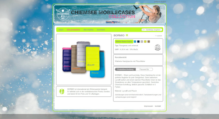 Chiemsee mobilecases: Produkttexte, Pressetexte (DE/EN)