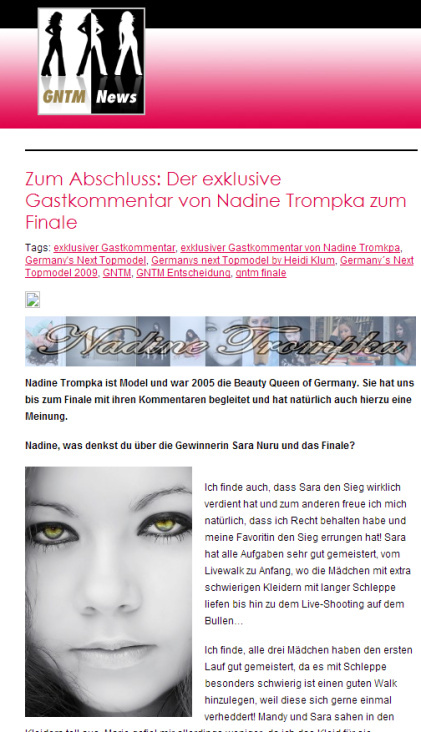 GNTM-news.de, SEO-Blog: News, SEO-optimierte Blogposts, Redaktion