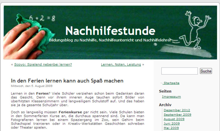 Nachhilfestunde, SEO-Blog: News, SEO-optimierte Blogposts, Redaktion