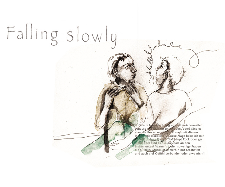 Falling Slowly, 2012, Bleistift&Aquarell