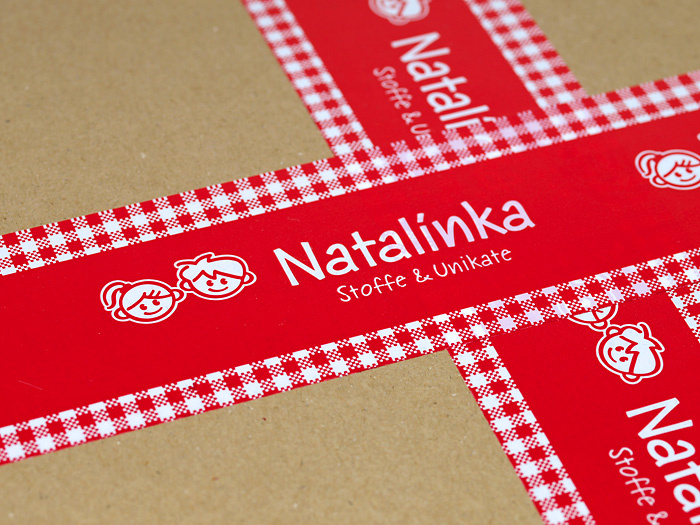Corporate Design für Natalinka Stoffe und Unikate (Köln) – Klebeband-Gestaltung