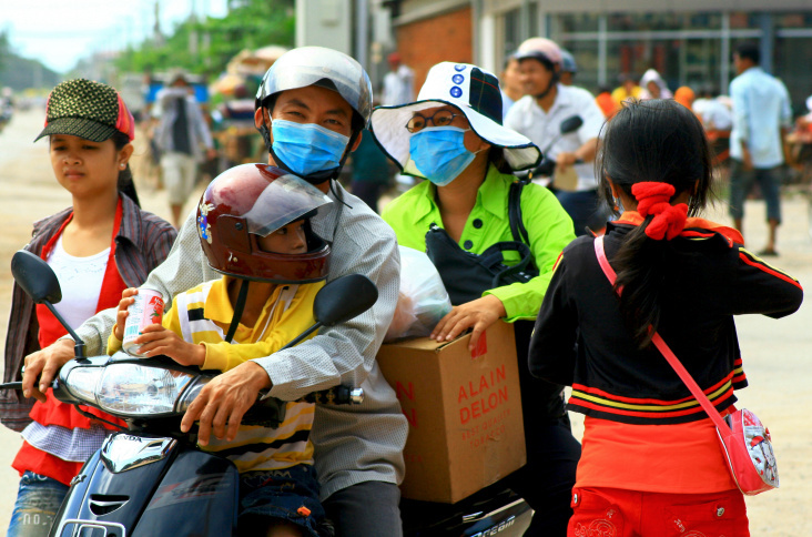 on the streets in kampot, cambodia