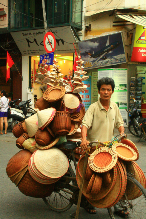 man in the streets in hanoi