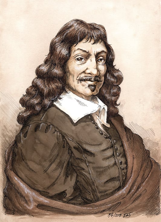 Descartes nach dem Bild von Franz Hals (etwas verjüngt)