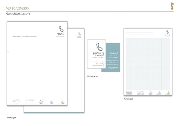 Geschäftsausstattung und Logodesign wf planwerk