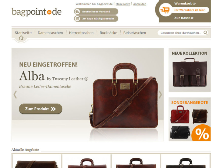 Onlineshop für bagpoint.de auf Basis Magento