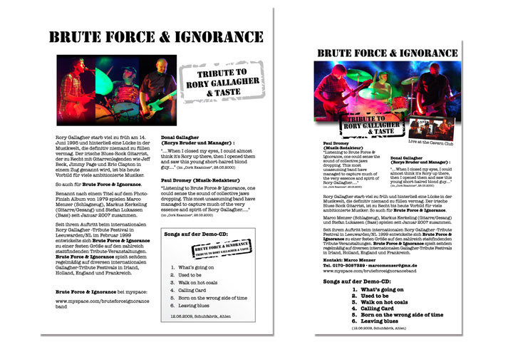 Brute Force & Ignorance ·  Info-Flyer