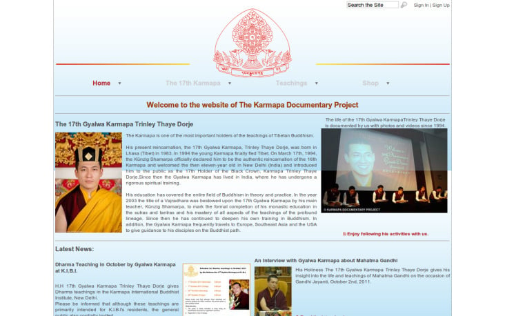 Karmapa News 2010 – 2011 – Damals wurde die YAG Gallery mit bis zu 50.000 Bildern getestet! – Inzwischen WordPress mit YoastSEO