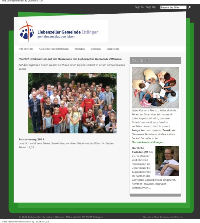 My LGV Webseite 2010 – 2011 – 400 vorkonfigurierte Webseiten in einem TYPO3 – Ettlingen