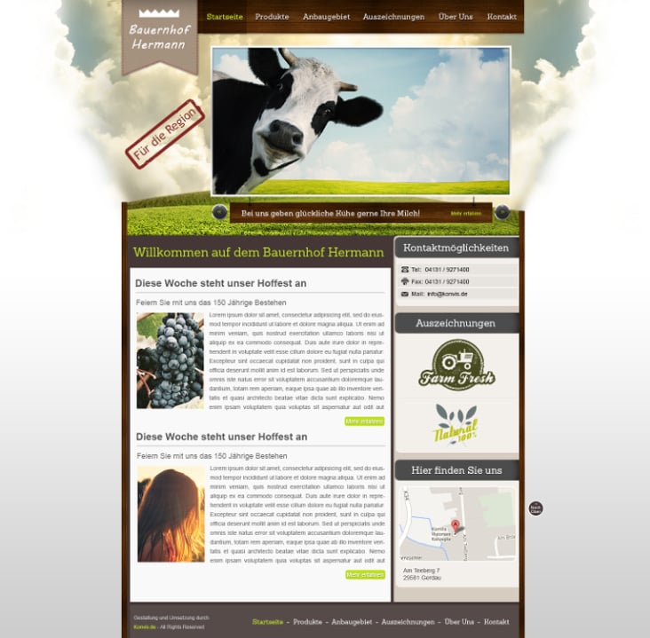 Designstudie Agrar Website