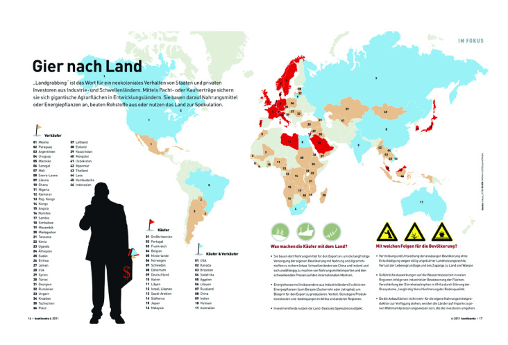 Infographic „Gier nach Land“, kontinente 06/11