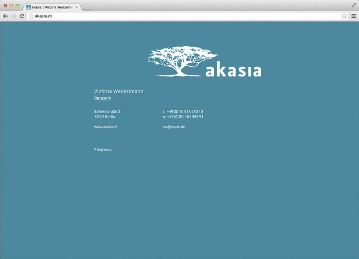 Akasia Webvisitenkarte & Logo