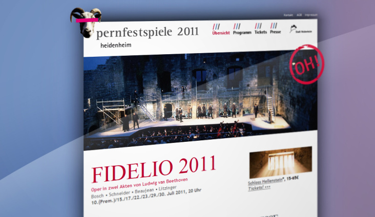 Webdesign Opernfestspiele Heidenheim OH! in 2010