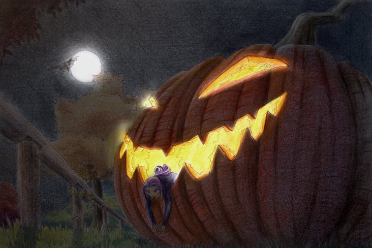 Illustration für ein Halloweengedicht
