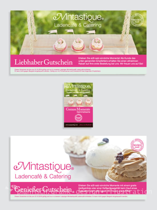 Mintastique® Café & Catering: Corporate Design und Gestaltung diverser Werbemittel