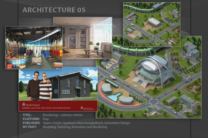 Architektur Visualisierung, Game Environment – exterior, interoir