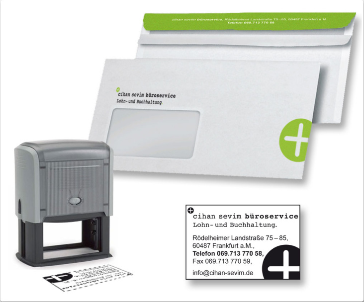 Umschlag und Stempel Büroservice