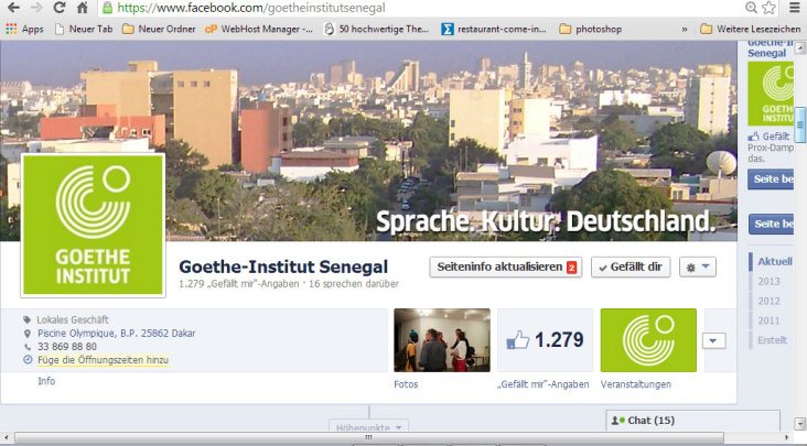 Goethe-Institut Senegal, Dakar; Facebook