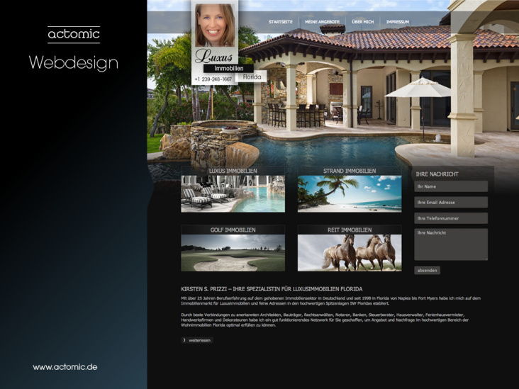 Business Webseite für einen Luxus-Immobilienmakler