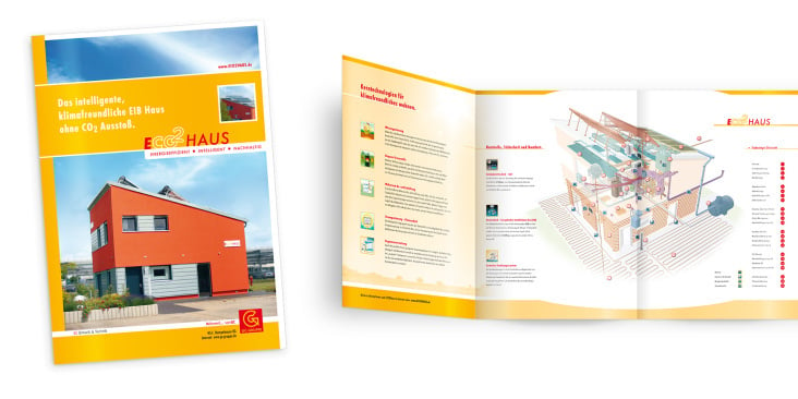 • Falt-Broschüre, 8-Seiten : ECO2 Haus – GC Umwelt & Technik